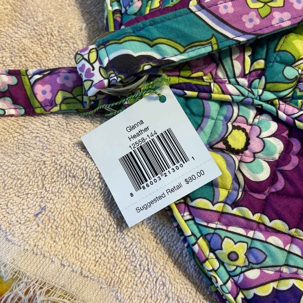 Vera Bradley Purple Teal Floral Quilted Tote - Picture 10 of 10